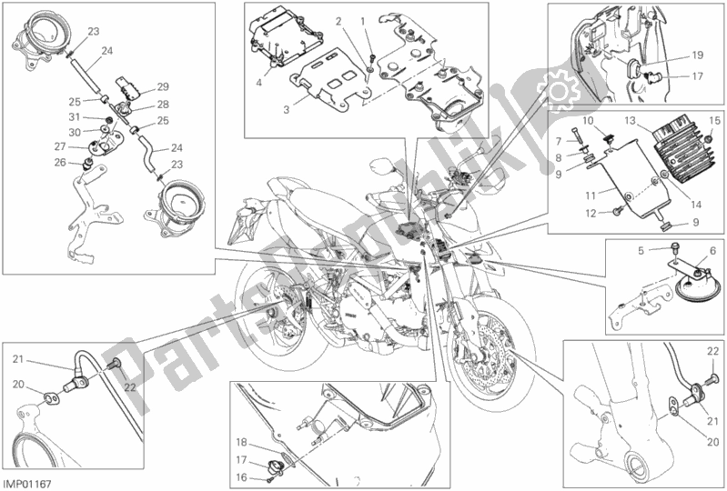 Todas as partes de 12c - Dispositivos Elétricos do Ducati Hypermotard 950 Thailand 2020